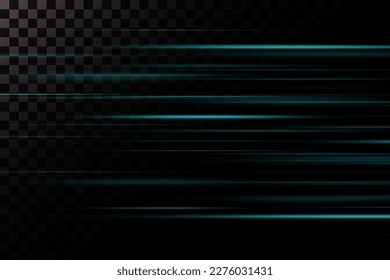 Líneas de luz de alta velocidad. Sobre un fondo transparente.