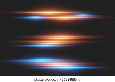 High speed lines of movement and speed, red blue light effect.