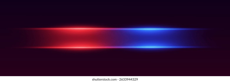 High speed lines of movement and speed, red blue light effect.