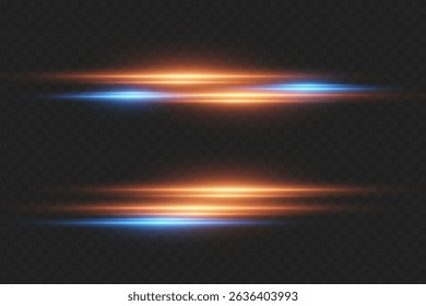 High speed lines of movement and speed, red blue light effect.