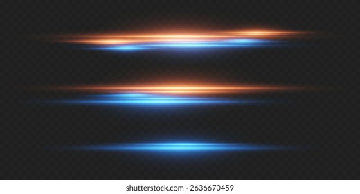 High speed lines of movement and speed, red blue light effect.