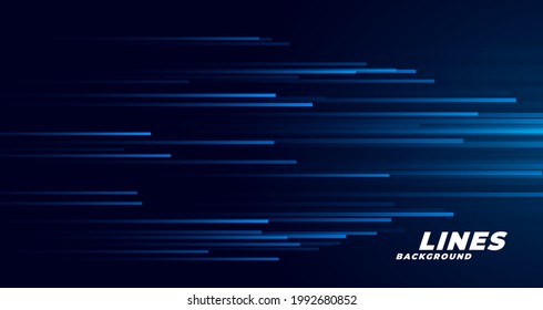 High speed lines moving technology concept. stripes lines with blue light. speed movement pattern and motion blur over dark blue background. Vector Illustration. - Shutterstock ID 1992680852