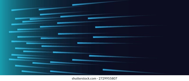 High speed lines moving technology concept. stripes lines with blue light. speed movement pattern and motion blur over dark blue background. Vector Illustration.
