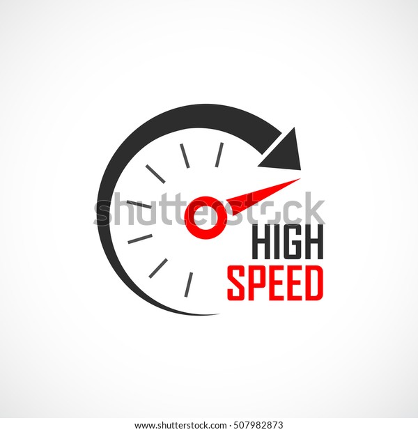 High speed logo vector illustration isolated\
on white background