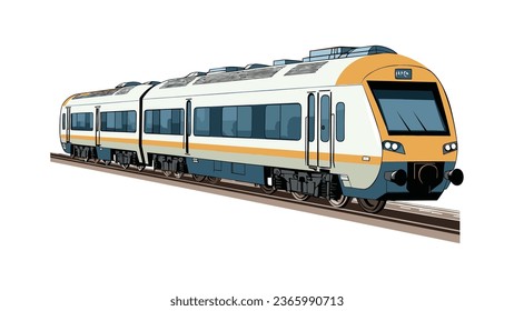 High speed metro train isolated on white background