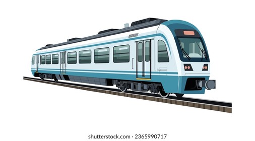 High speed metro train isolated on white background