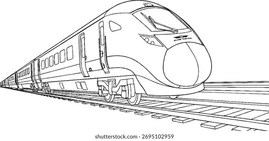 Imagen moderna de alta velocidad del contorno del tren