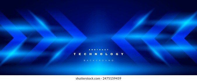 fondo de tecnología de movimiento de alta velocidad con flecha y luz azul. ideal para Fondo de pantalla, póster, Anuncio, presentación, Sitio web, etc.