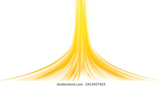 High speed neon light lines in white on a yellow background. Incredible speed on the expressway. Vector illustration for perfect effect with sparkles.	