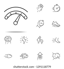 high speed on the speedometer icon. Speed icons universal set for web and mobile