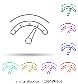 High speed on the speedometer multi color icon. Simple thin line, outline vector of speed icons for ui and ux, website or mobile application