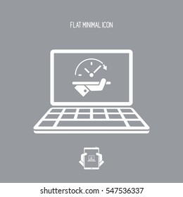 High speed performances computer online - Vector flat icon