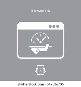 High speed performances computer online - Vector flat icon