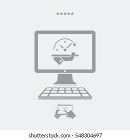 High speed performances computer online - Vector flat icon