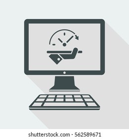 High speed performances computer online - Vector flat icon