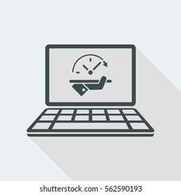 High speed performances computer online - Vector flat icon