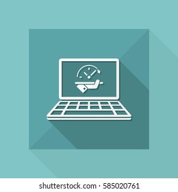 High speed performances computer online - Vector flat icon