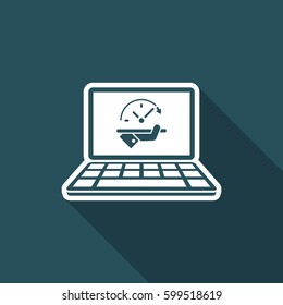 High speed performances computer online - Vector flat icon