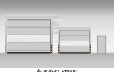 High speed PVC rolling door, Shutter door, Vector, Illustration.