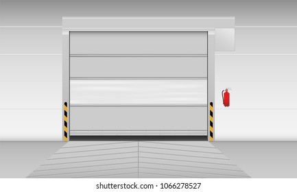 High Speed PVC Rolling Door, Shutter Door, Vector, Illustration.