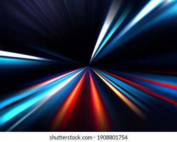 High speed. Radial motion blur background. Vector illustration.