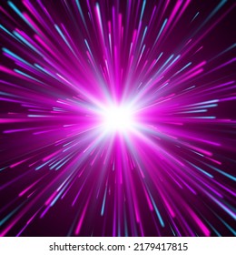 High speed. Radial motion blur background. Vector illustration.