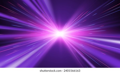 High speed. Radial motion blur background. Vector illustration.