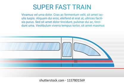 High speed rail train concept vector illustration