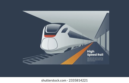 high speed rail in a train station platform vector illustration