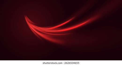 Líneas de movimiento rojo de alta velocidad. Huellas dinámicas. Velocidad ​​de la luz. Vector 10.