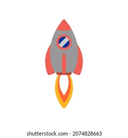 high speed rocket to space icon vector design