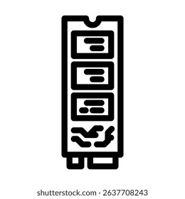 high speed ssd storage gaming pc line icon vector. high speed ssd storage gaming pc sign. isolated contour symbol black illustration