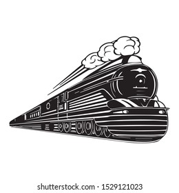 High speed steam locomotive illustration