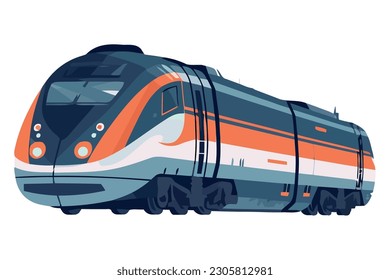 High speed train delivering passengers over white
