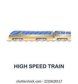 High Speed Train Icon. 3d Illustration From Future Technology Collection. Creative High Speed Train 3d Icon For Web Design, Templates, Infographics And More