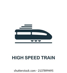 High Speed Train icon. Monochrome simple icon for templates, web design and infographics