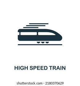 Icono del tren de alta velocidad. Línea simple monocroma Icono de la tecnología futura para plantillas, diseño web e infografías