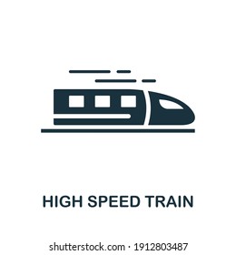 High Speed Train icon. Monocrome element from technology collection. High Speed Train icon for banners, infographics and templates.