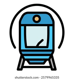 High speed train icon. Outline High speed train vector icon for web design isolated on white background color flat