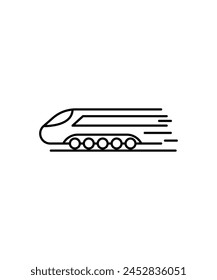 Icono de tren de alta velocidad, ícono de Vector de la mejor línea.