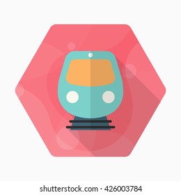 High speed train icon, Vector flat long shadow design. Transport concept.