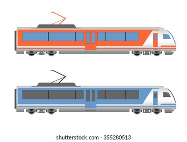 High speed train isolated on white. EPS 10, opacity