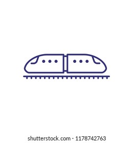 High speed train line icon. Transportation, station, subway. Railroad concept. Vector illustration can be used for topics like travelling, vacation, express 