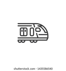 High speed train line icon. linear style sign for mobile concept and web design. Express train outline vector icon. Symbol, logo illustration. Vector graphics