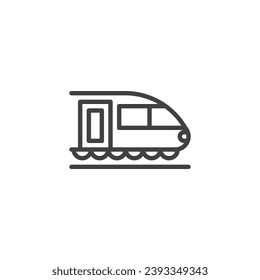 Icono de línea de tren de alta velocidad. signo de estilo lineal para concepto móvil y diseño web. Icono vectorial del contorno del tren de metro. Símbolo del metro, ilustración del logo. Gráficos vectoriales