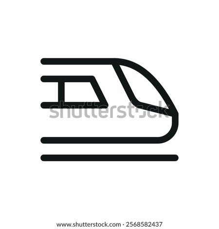 High speed train line icon, fast train vector symbol with editable stroke
