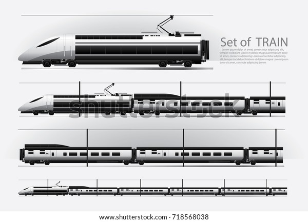 High speed\
train on a rail road Vector\
illustration