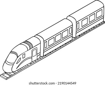 High speed train on rails vector illustration