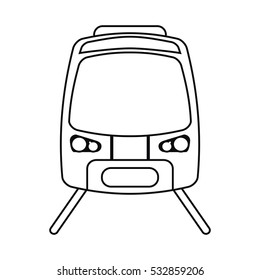 high speed train passenger rail road outline