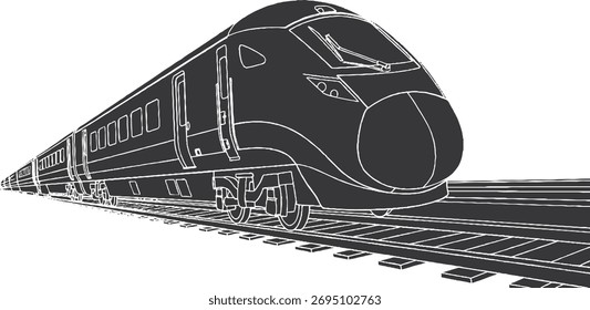 Vector de silueta de tren de alta velocidad